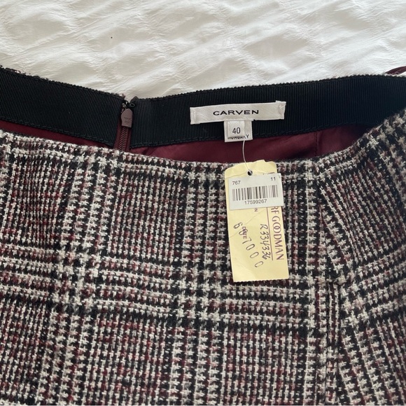 CARVEN Wool Plaid Mini Jupe With Pockets - Picture 9 of 13